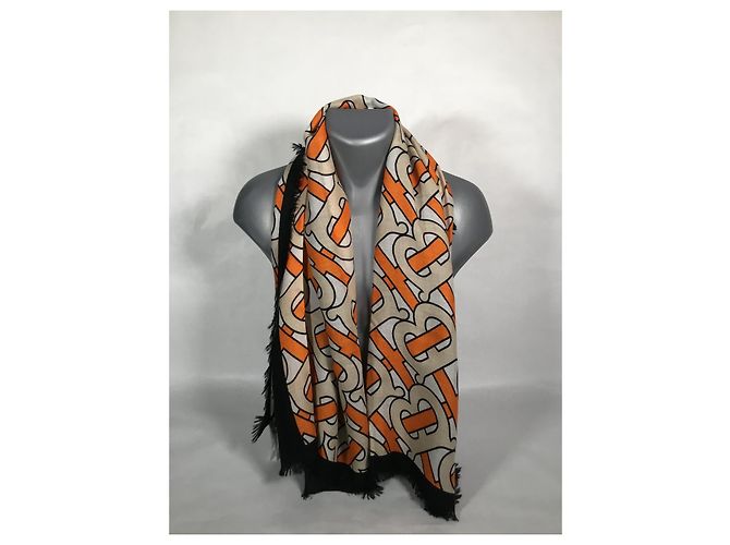 BURBERRY - pezzo eccezionale - 135 X 135 - 100% cachemire Arancione - vista 8