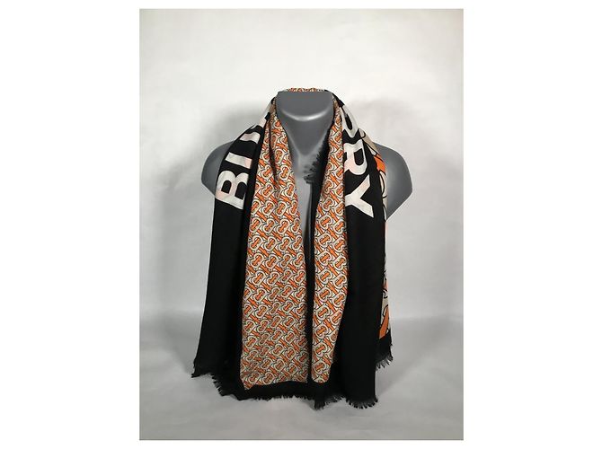 BURBERRY - pezzo eccezionale - 135 X 135 - 100% cachemire Arancione - vista 9