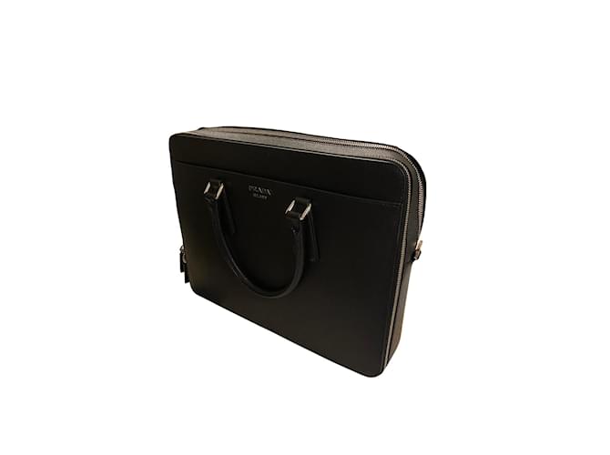 Borsa a tracolla Prada in pelle nera Nero - vista 2