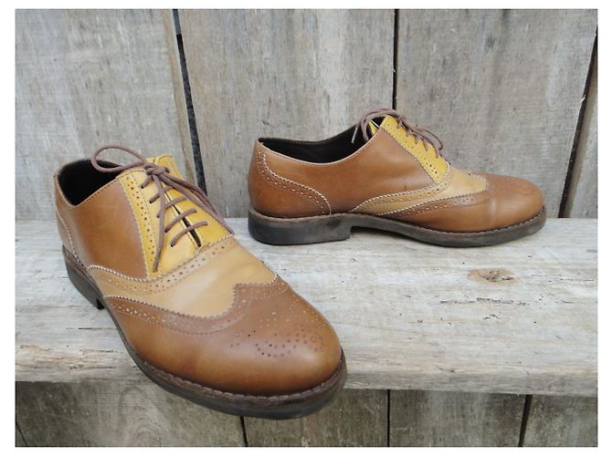 derbies Heschung p 37,5 Marron Beige Jaune - vue 2
