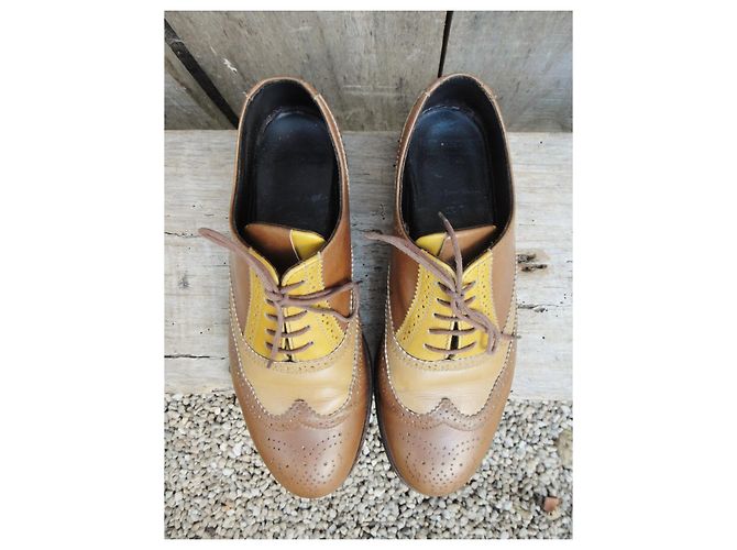 derbies Heschung p 37,5 Marron Beige Jaune - vue 3