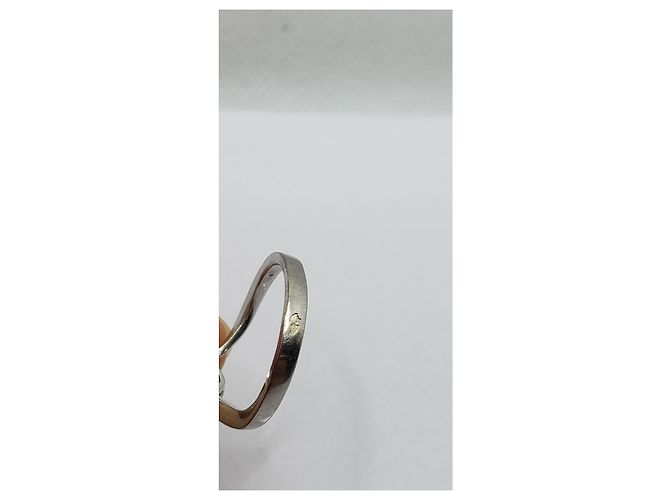 inconnue Anello duchessa in oro 18k e platino 750 + RUBINO e  3 Diamants 0.32 Cts Argento Rosso - vista 9