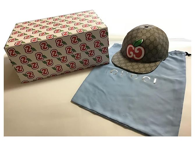Gorra Gucci GG Monogram Supreme Manzana Castaño Beige - vista 2