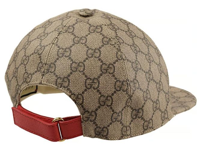 Gorra Gucci GG Monogram Supreme Manzana Castaño Beige - vista 3