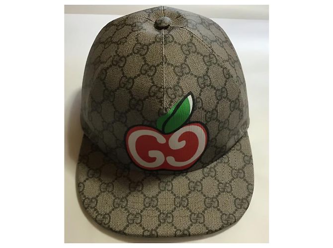 Gorra Gucci GG Monogram Supreme Manzana Castaño Beige - vista 4