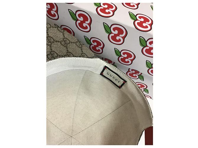 Gorra Gucci GG Monogram Supreme Manzana Castaño Beige - vista 5