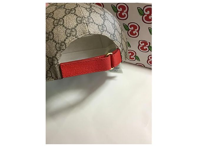 Gorra Gucci GG Monogram Supreme Manzana Castaño Beige - vista 7
