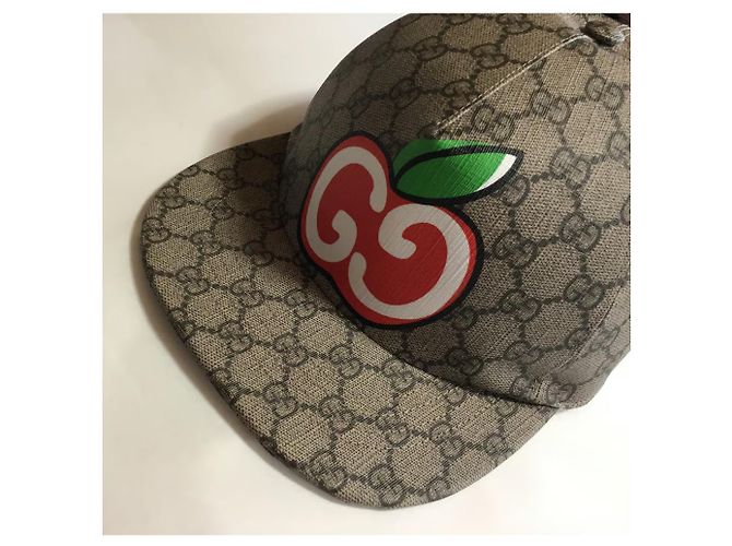Gorra Gucci GG Monogram Supreme Manzana Castaño Beige - vista 8