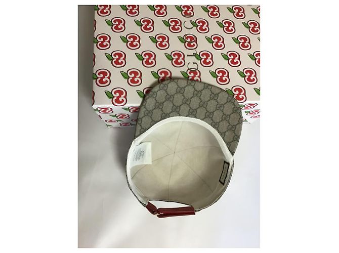 Gorra Gucci GG Monogram Supreme Manzana Castaño Beige - vista 9