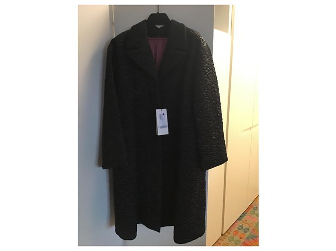 Abrigo Gucci Runway con ribete de visón negro - vista 2