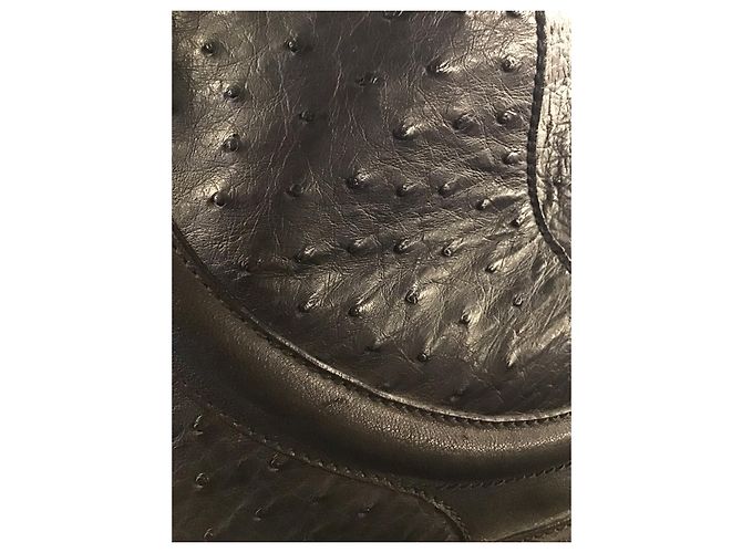 Borsa a mano Alexander McQueen in pelle di struzzo nera Nero - vista 10
