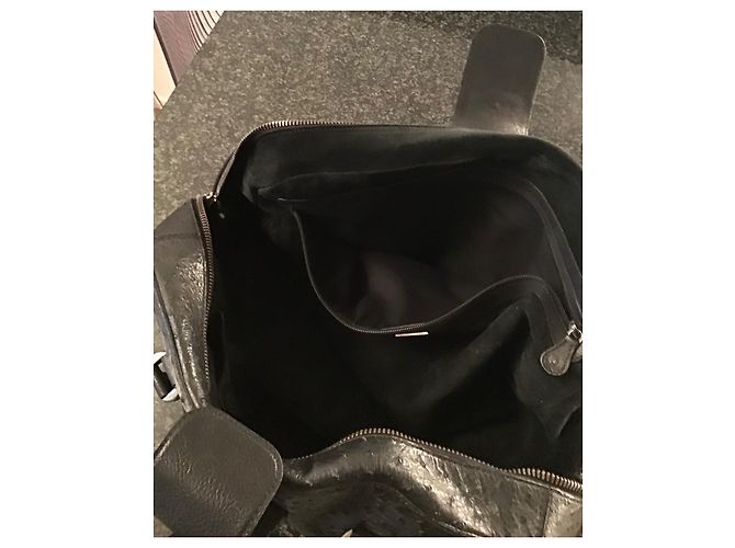 Borsa a mano Alexander McQueen in pelle di struzzo nera Nero - vista 15