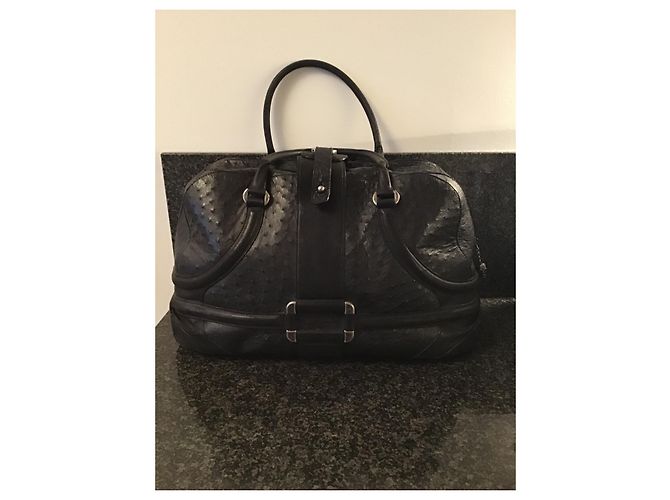 Borsa a mano Alexander McQueen in pelle di struzzo nera Nero - vista 2
