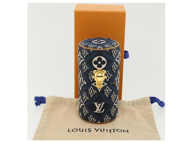 LOUIS VUITTON Usato 1854 Stampa Profumo 100ml Custodia da viaggio Navy LV Auth 35667alla Bianco Blu navy - vista 12