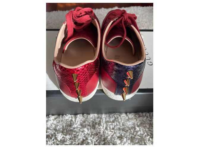 Gucci Ace Sneaker mit Spikes rot Leder 38 - Ansicht 5