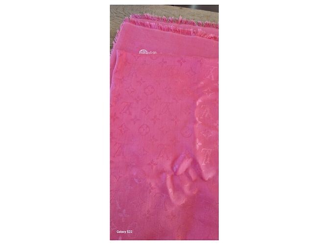 Louis Vuitton bufandas con monograma Rosa - vista 3