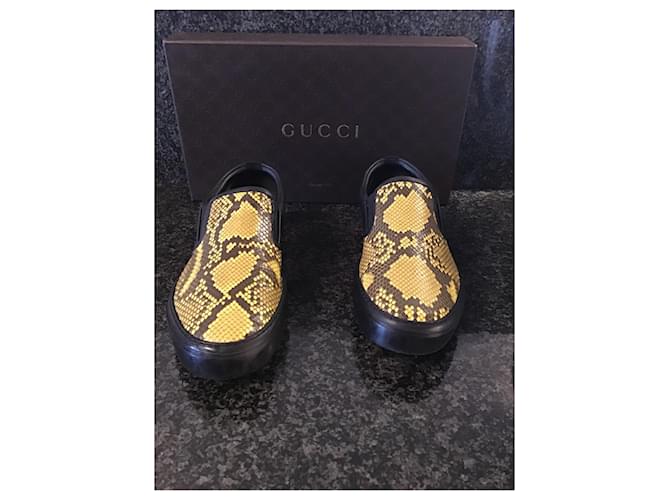Gucci Herrenschuhe aus Pythonleder Schwarz Gelb - Ansicht 10