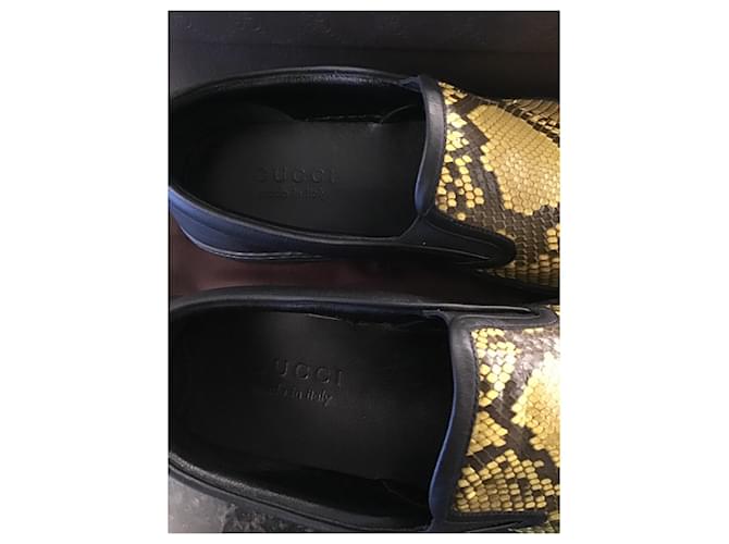 Gucci Herrenschuhe aus Pythonleder Schwarz Gelb - Ansicht 2