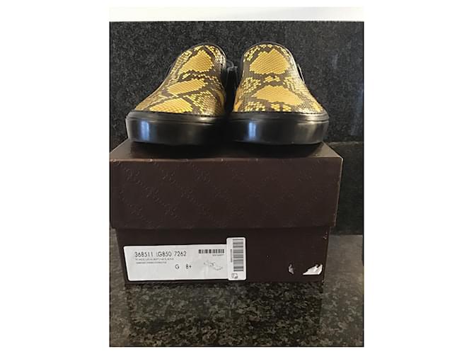 Gucci Herrenschuhe aus Pythonleder Schwarz Gelb - Ansicht 5