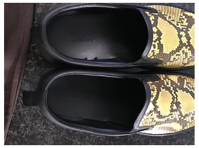 Gucci Herrenschuhe aus Pythonleder Schwarz Gelb - Ansicht 8