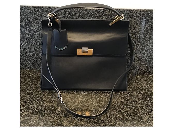 Balenciaga “le dix” in pelle nera nera Nero - vista 3