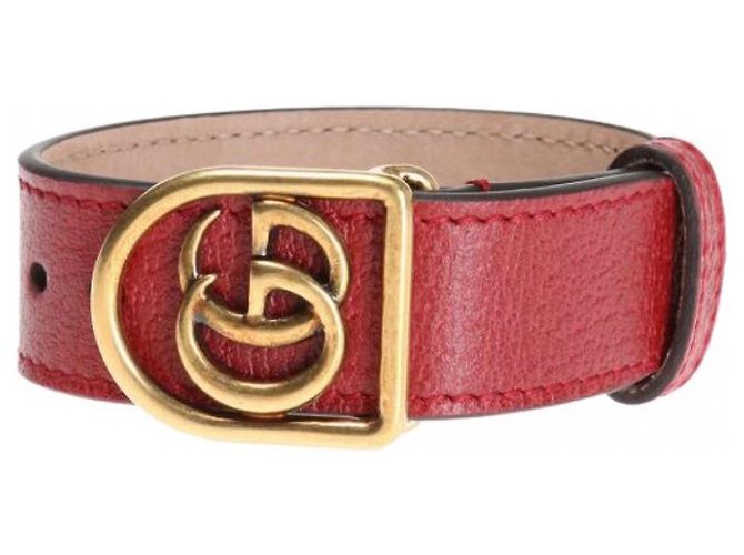Bracciale Gucci in pelle rosso - vista 3