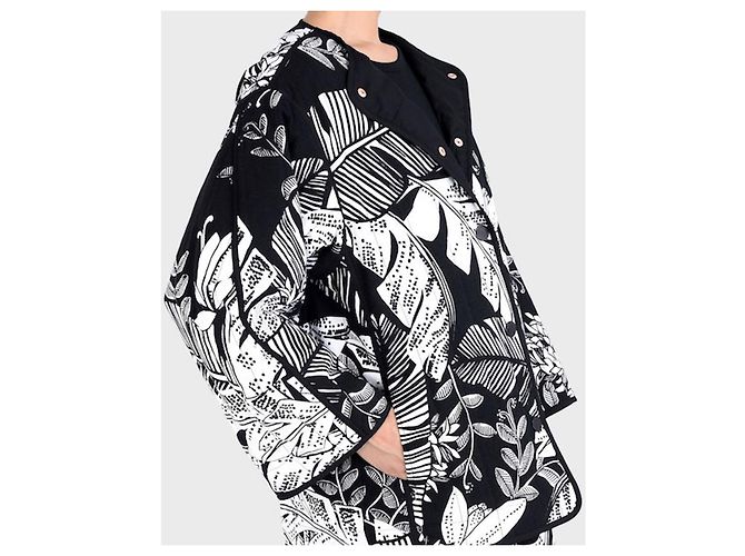 Chaqueta See by Chloé de algodón con estampado floral blanco y negro - vista 3