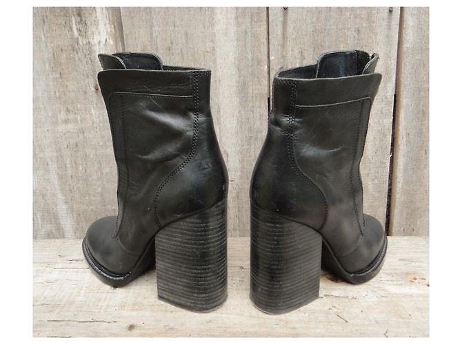Botines Ash de cuero negro 37 - vista 4
