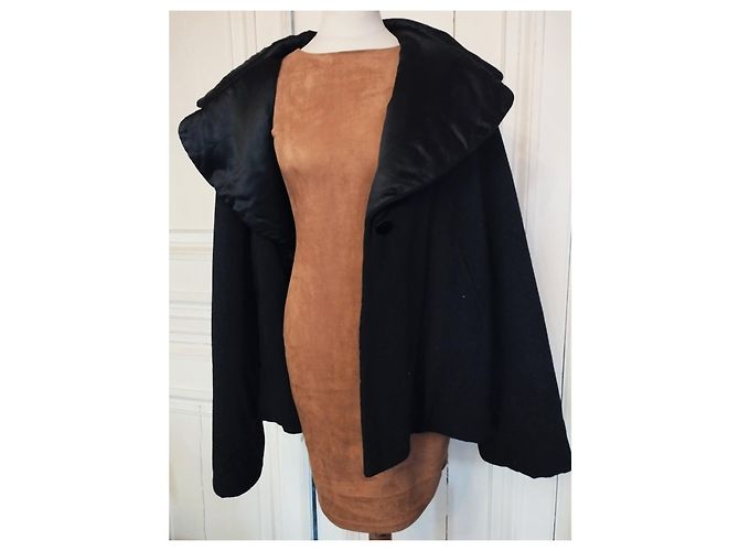 ABRIGO ARMANI COUTURE OVERSIZE DE LANA 3/4 ABRIGO MUY CÁLIDO T 38/40/42 Negro - vista 11