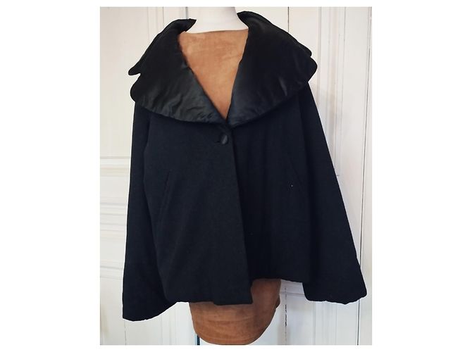 ABRIGO ARMANI COUTURE OVERSIZE DE LANA 3/4 ABRIGO MUY CÁLIDO T 38/40/42 Negro - vista 12