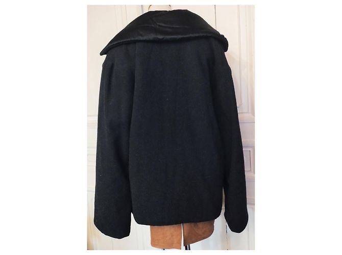 ABRIGO ARMANI COUTURE OVERSIZE DE LANA 3/4 ABRIGO MUY CÁLIDO T 38/40/42 Negro - vista 6