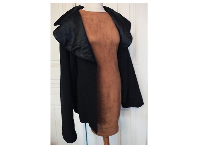 ABRIGO ARMANI COUTURE OVERSIZE DE LANA 3/4 ABRIGO MUY CÁLIDO T 38/40/42 Negro - vista 7
