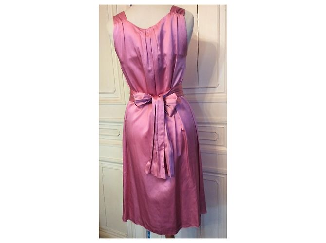 Cerruti 1881 CERRUTI ABENDKLEID SEIDE COUTURE HIMBEERE UND GÜRTEL T1 ODER T 36/38/40 Pink - Ansicht 4