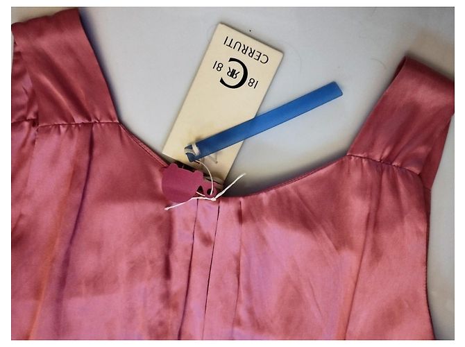 Cerruti 1881 CERRUTI ABENDKLEID SEIDE COUTURE HIMBEERE UND GÜRTEL T1 ODER T 36/38/40 Pink - Ansicht 5