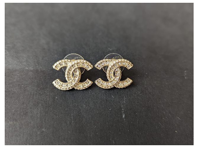 Chanel CC F18V GHW Logo classico orecchini scatola di cristallo D'oro - vista 14