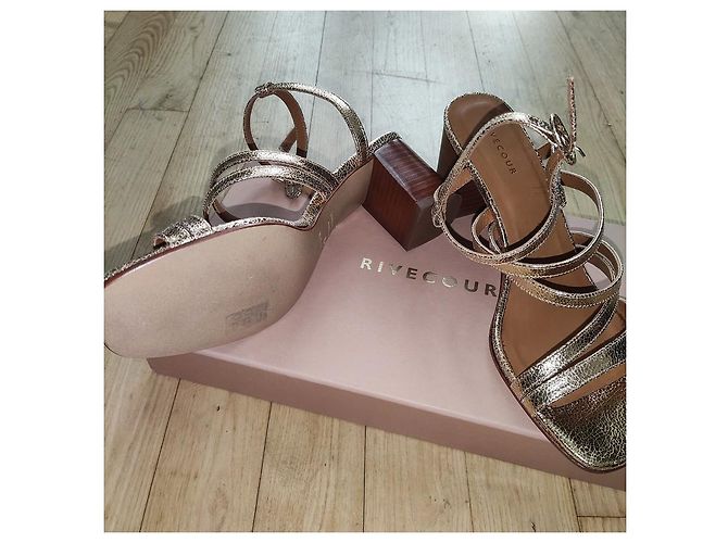 Autre Marque Rivecour 653 Sandalen aus Leder goldfarben Größe 38 - Ansicht 2