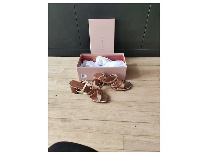 Autre Marque Rivecour 653 Sandalen aus Leder goldfarben Größe 38 - Ansicht 6