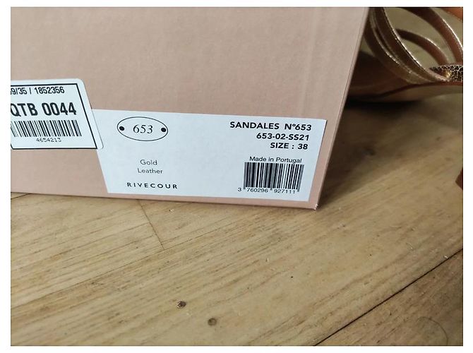 Autre Marque Rivecour 653 Sandalen aus Leder goldfarben Größe 38 - Ansicht 8