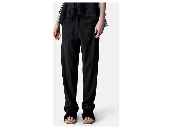 Calça smoking Forte Forte em lã e viscose preta Preto - vista 2