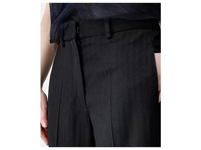 Calça smoking Forte Forte em lã e viscose preta Preto - vista 3
