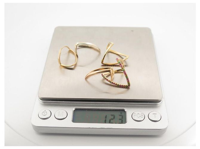 ANEL YVONNE LEON 5 ANÉIS EMPILHÁVEIS VIVIANE T52 NO 54 ANEL DE OURO TSAVORITA Dourado - vista 14