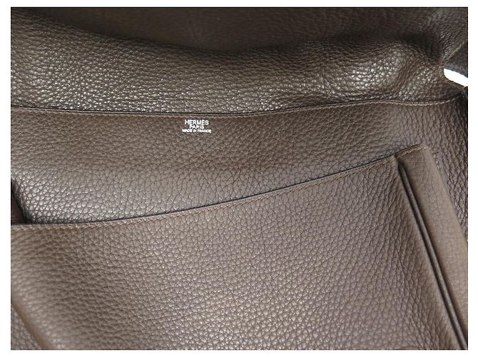 Hermès BORSA HERMES STEVE CAPORAL 2009 BORSA A TRACOLLA CLEMENCE IN PELLE Marrone - vista 10