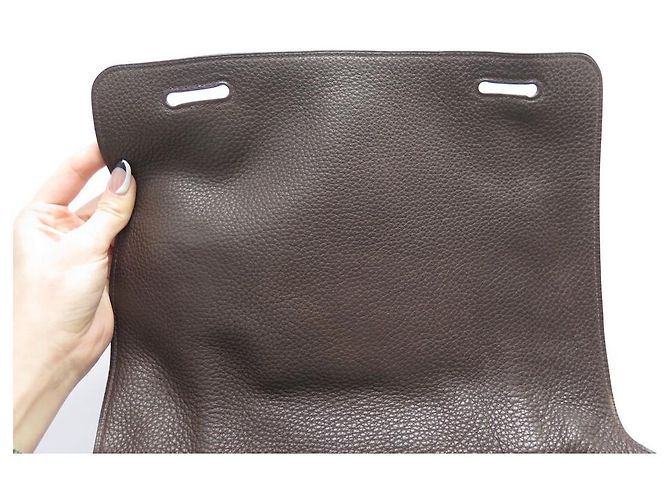 Hermès BORSA HERMES STEVE CAPORAL 2009 BORSA A TRACOLLA CLEMENCE IN PELLE Marrone - vista 4