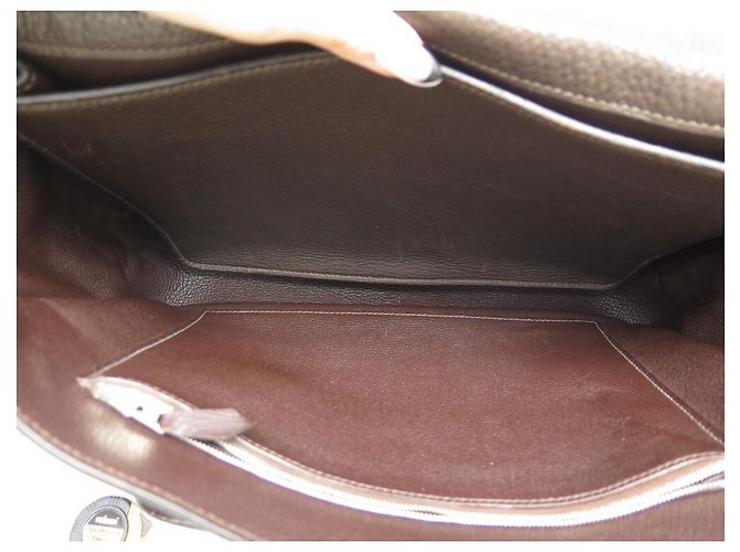 Hermès BORSA HERMES STEVE CAPORAL 2009 BORSA A TRACOLLA CLEMENCE IN PELLE Marrone - vista 5