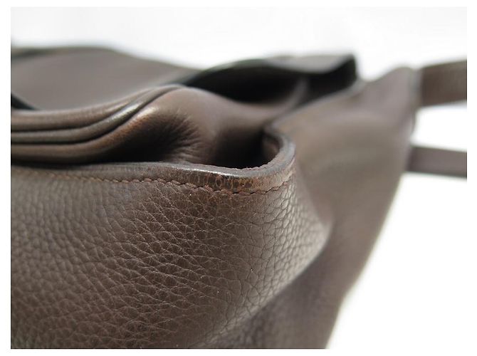 Hermès BORSA HERMES STEVE CAPORAL 2009 BORSA A TRACOLLA CLEMENCE IN PELLE Marrone - vista 8