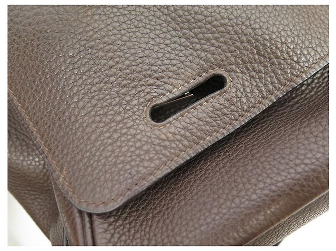 Hermès BORSA HERMES STEVE CAPORAL 2009 BORSA A TRACOLLA CLEMENCE IN PELLE Marrone - vista 9