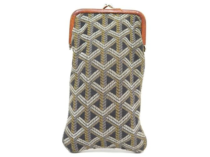 VINTAGE GOYARD GLASSES CASE IN BLACK COTTON CANVAS AND LEATHER CANVAS