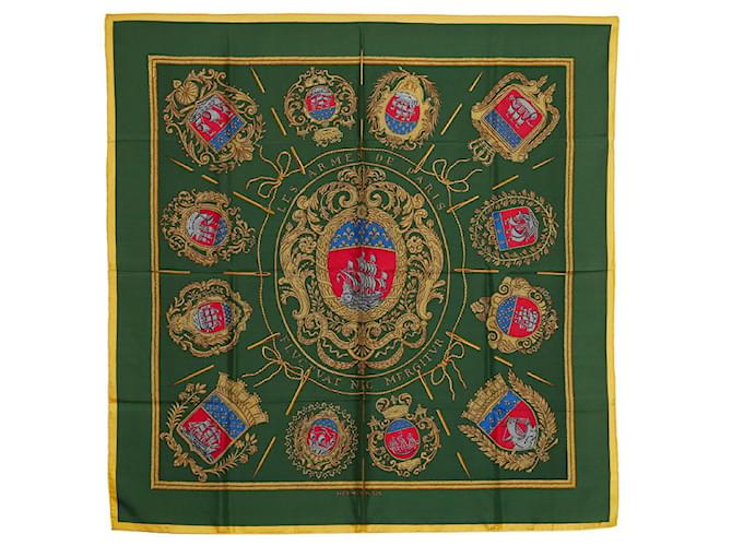 Carré De Soie Nina Ricci Paris - Foulard Multicouleur Fleuri, Occasion Très Bon état