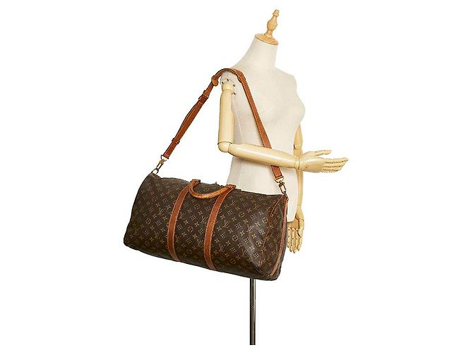 Louis Vuitton Monogramma Keepall Bandouliere 50 Marrone - vista 12