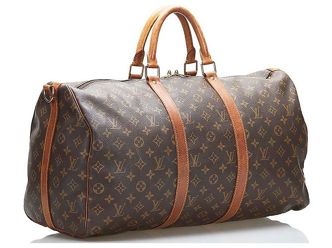 Louis Vuitton Monogramma Keepall Bandouliere 50 Marrone - vista 3